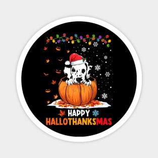 Dalmatian On Pumpkin Happy Hallothanksmas Magnet